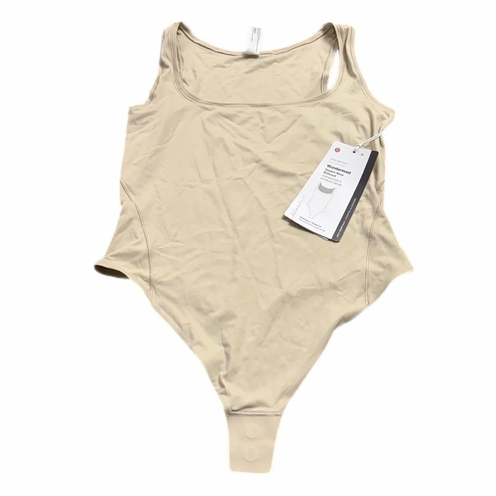 NWT Lululemon Wundermost Soft Square-Neck Sleeveless Bodysuit Mojave Tan M